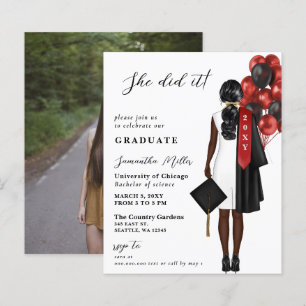 Budget Red Foto Sie tat es Abschluss