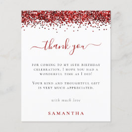 Budget Red Glitzer Foto Sweet 16 Danke