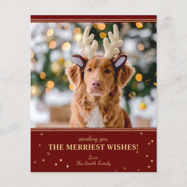 Budget Red Gold Weihnachts-Foto (Vorderseite)