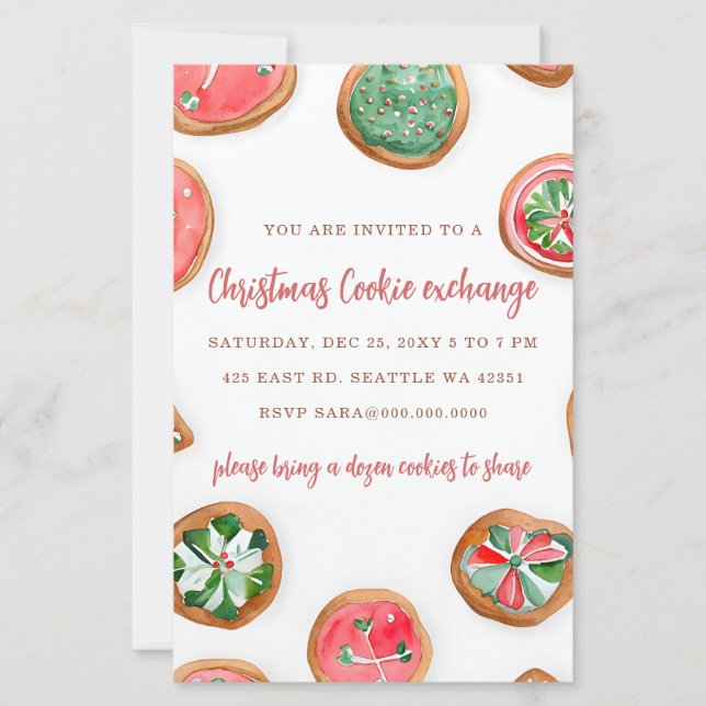 Budget Red Green Cookie Exchange Christmas Party (Vorderseite)