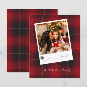 Budget Red Kariert Instant Foto Frohe Weihnachten