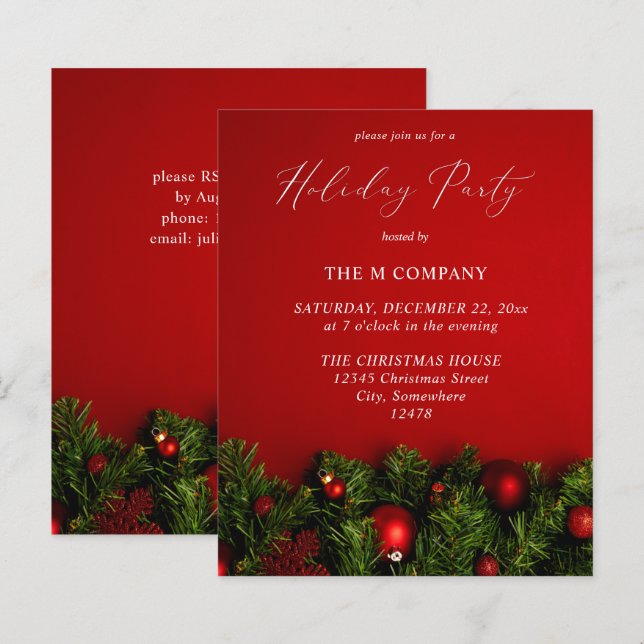 Budget Red Ornament Holiday Party (Vorne/Hinten)