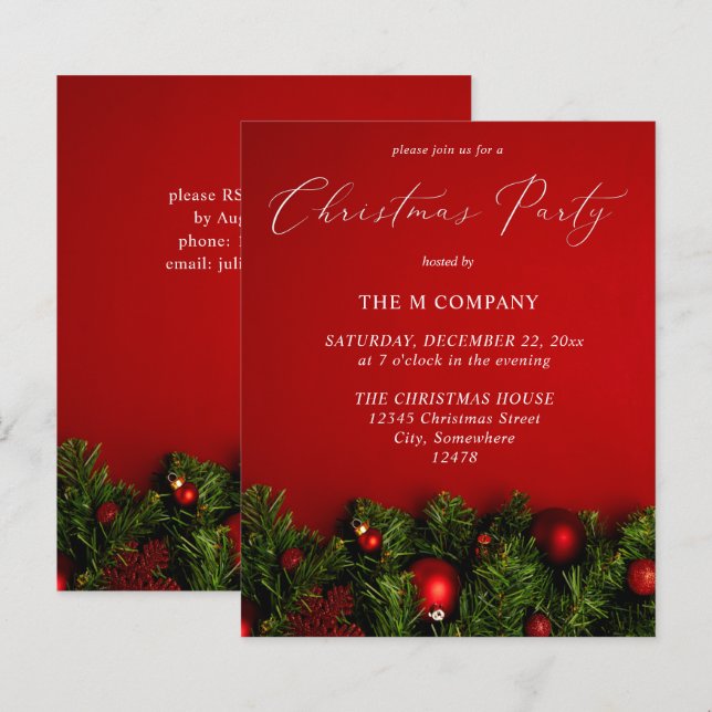 Budget Red Ornament Weihnachts-Party (Vorne/Hinten)