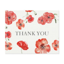 Budget Red Poppies Danke Karte
