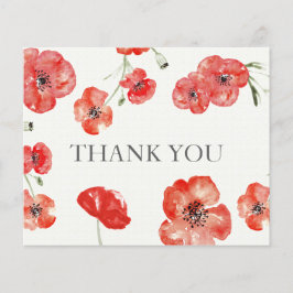 Budget Red Poppies Danke Karte