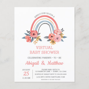 BUDGET Regenbogen-Virtual-Baby-Shower-Einladung