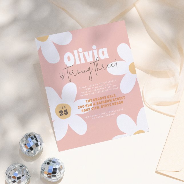 Budget Retro Daisy Boho Groovy Girl Birthday Party (Von Creator hochgeladen)