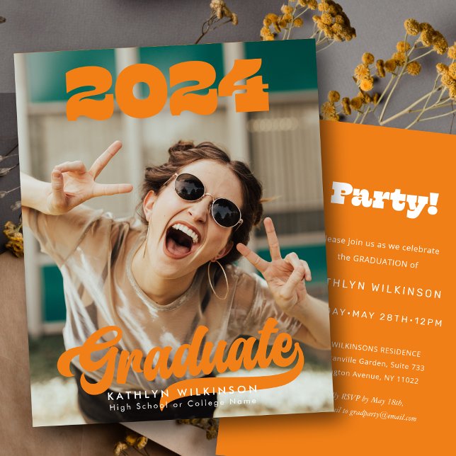 BUDGET Retro Fett Typografy Foto Abschluss Flyer (Von Creator hochgeladen)