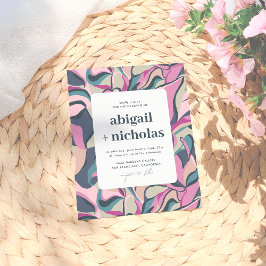 Budget Retro Groovy Abstrakte Hochzeit