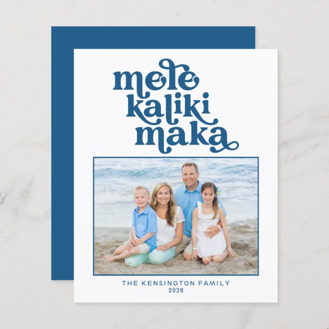 Budget Retro Mele Kalikimaka Weihnachts-Foto (Vorne/Hinten)