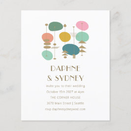 Budget Retro Mitte Jahrhundert Moderne Hochzeitsei