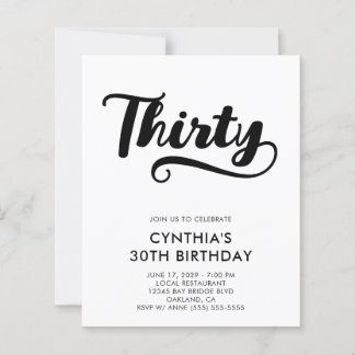 Budget Retro Swash Bold Schrift 30. Geburtstag