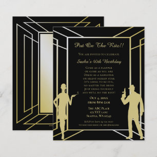 Budget Roaring 20 Flapper Girl Art Deco Einladung