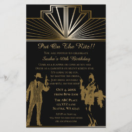 Budget Roaring 20 flapper Girl Gangster Einladung