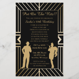 Budget Roaring 20 flapper Girl Gangster Einladung