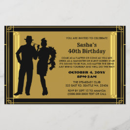 Budget Roaring 20 Flapper Girl Gangster Einladung