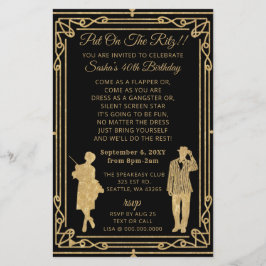 Budget Roaring 20 flapper Girl Gangster Einladung