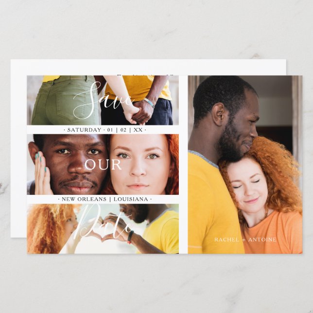 Budget Romantic 4 Wedding Verlobt Fotos Collage (Vorne/Hinten)