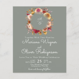 Budget Romantic Fall Floral Sage Green Hochzeit