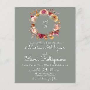 Budget Romantic Fall Floral Sage Green Hochzeit