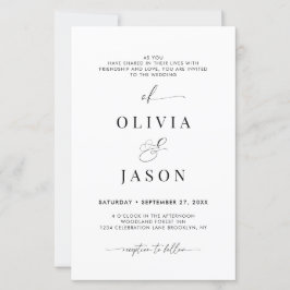 BUDGET Romantic Script Schwarz-weiße erste Hochzei