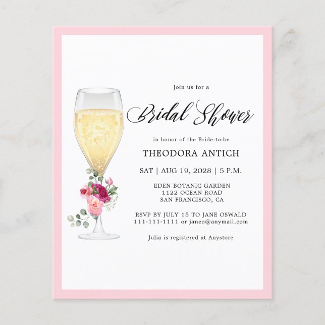 Budget Romantische Florale Brautparty (Vorderseite)