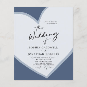 Budget Romantisches Herz QR Code Dusty Blue Weddin