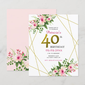 Budget Rosa Bläsergolden Glitzer 40. Geburtstag
