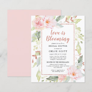 Budget Rosa Blumendusche Einladung
