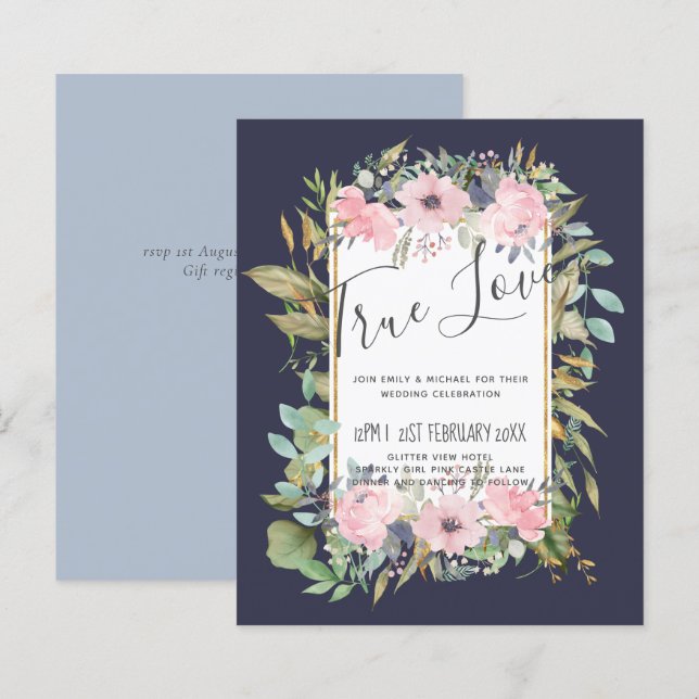 BUDGET Rosa Blush Blumengarten Hochzeit (Vorne/Hinten)