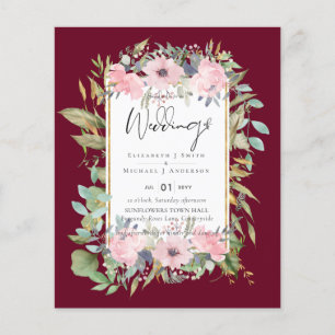 BUDGET Rosa Blush Blumengarten Hochzeit Flyer