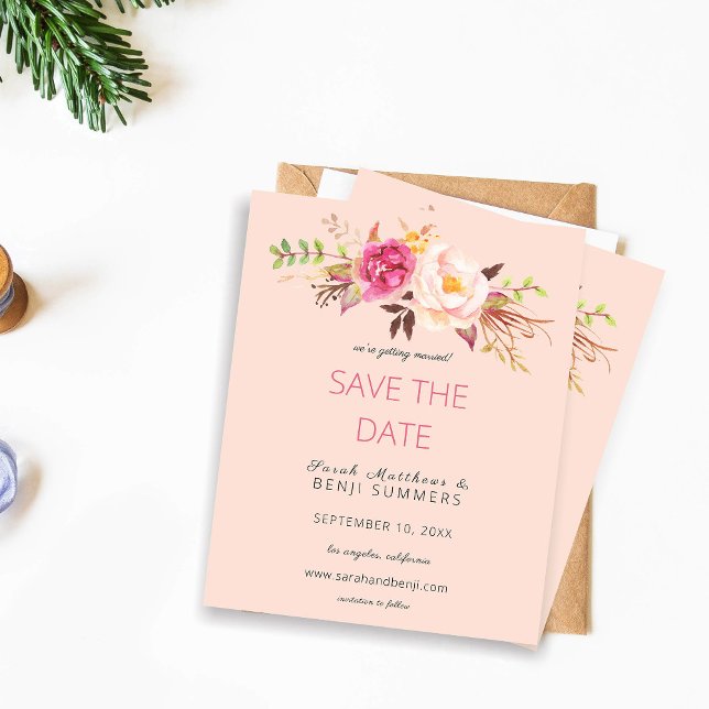 Budget Rosa Blütenblau Save the Date - Rosa (Von Creator hochgeladen)