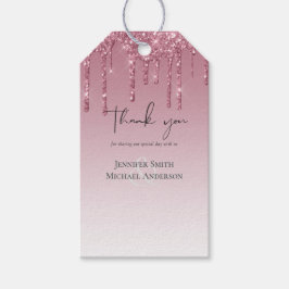 BUDGET Rosa Glitzer Hochzeit Geschenkanhänger