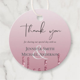 BUDGET Rosa Glitzer Hochzeit Geschenkanhänger