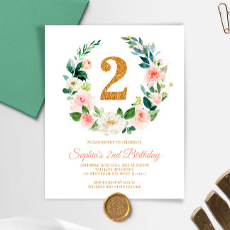 Budget Rosa Kraut 2. Geburtstag Einladung