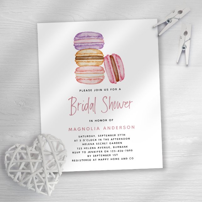 BUDGET Rosa Macarons Bridal Dusche Einladung (Von Creator hochgeladen)