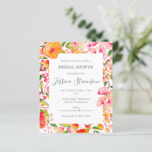 Budget Rosa Orange Brautparty Einladung
