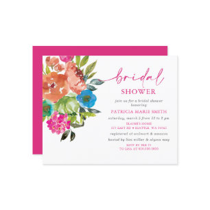 Budget Rosa Orange Brautparty Einladung