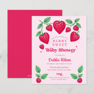 Budget Rosa Red Berry Sweet Baby Dusche Einladung