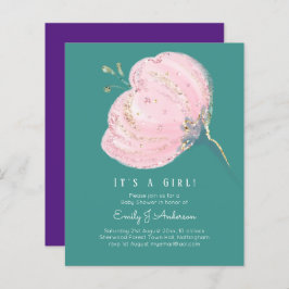 BUDGET Rosa Rose Glitzer mit Girl Baby Dusche