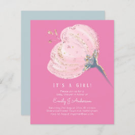 BUDGET Rosa Rose Glitzer mit Girl Baby Dusche