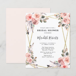 Budget Rosa Roses Bridal Dusche Einladung