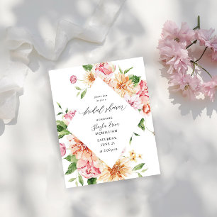 Budget Rosa und Pfirsichblüten und grünes Brautpar Flyer