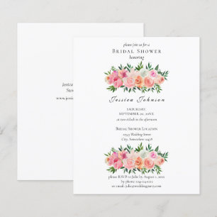 Budget Rosa und Weiß Brautparty Einladung
