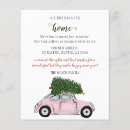 Budget Rosa Weihnachtsbaumkarte Auto bewegen Urlau