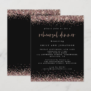 Budget Rose Glitzer Schwarze Probe Einladung