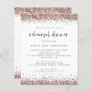 Budget Rose Glitzer Weißes Probe Einladung