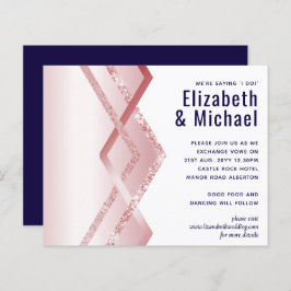 Budget Rose Gold Art Deco Foil Look Marine Hochzei