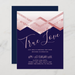 Budget Rose Gold Art Deco Foil Look Marine Hochzei