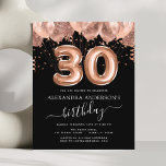 Budget Rose Gold Ballons 30. Geburtstag Party<br><div class="desc">Budget Dreißigste (30.) Geburtstagsparty Blush Pink - Rose Gold Ballons und Confetti Geburtstagsparty Einladung . Dies ist die perfekte Einladung zum Geburtstag für eine moderne Rose Gold und Blush Pink Glitzer Sparkle Girly Geburtstagsparty. Bitte kontaktieren Sie den Designer,  um passende Sonderanfertigungen zu erhalten.</div>